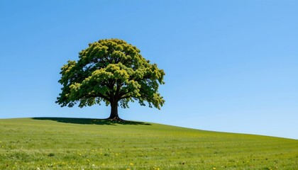 Peaceful Green Hill Under Blue