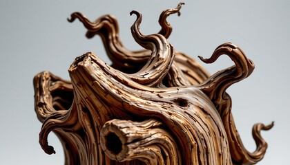 Weathered Driftwood with Twisted Branches