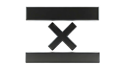 Obraz premium Black 'X' Symbol Between Two Rectangles