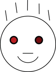 Fototapeta premium Vector illustration of a happy yellow cartoon smiley face with a cheerful expression and a funny 3d cute icon design alongside an angry emoticon symbol