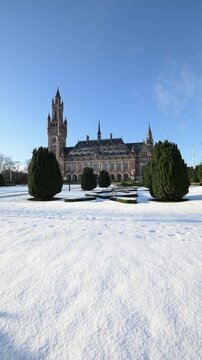 Peace Palace, seat of the International Court of Justice in The Hague, Netherlamds