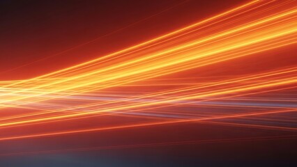 Dynamic Abstract Orange and Red Light Trails Streaking Across a Dark Background, Representing Speed and Energy