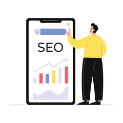 Mobile SEO Vector Illustration EPS 10 File