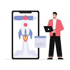 SEO Startup Vector Illustration EPS 10 File