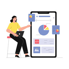 SEO Pie Chart Vector Illustration EPS 10 File