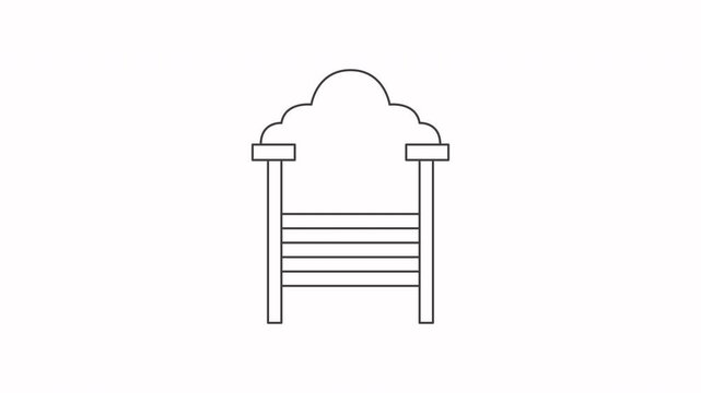Minimalist illustration of a barbecue grill, line art, simple design, on white background