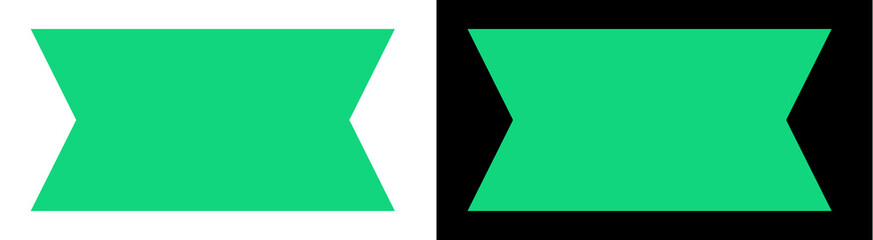Obraz premium PNG image of&nbsp;Two bold emerald green geometric shapes with inward pointing notches facing each other symbolize connection or separation on transparent background