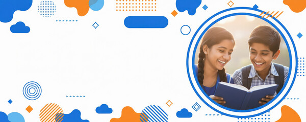 Happy Indian Students Reading Book with Joyful Smiles