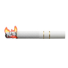 Burning cigarette isolated on transparent background