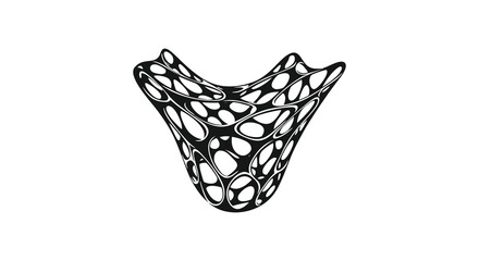 Intricate openwork vase design a modern art piece presented as a striking black silhouette © Kuntol02