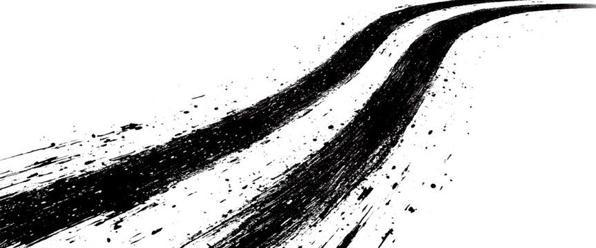 Vector white tire tracks tire tread grunge car wheel tire tread track black tire print
