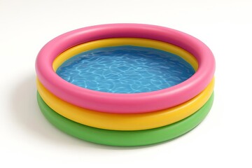 A children's swimming pool made of rubber filled with water. (Illustration)