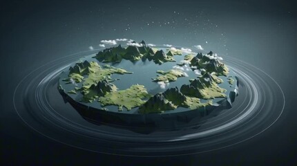 Rotating Earth with Water and Landmasses - Powered by Adobe