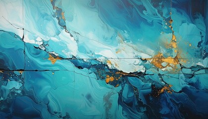 abstract fractal colorful blue aquamarine cerulean mint azure marbled stone wall concete cement grunge image paint background bg texture wallpaper art frame sample illustration board 