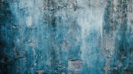 Obraz premium Weathered blue painted wall with peeling and chipped texture in an urban setting showcasing aged patina and rustic charm