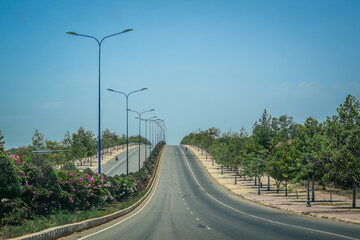 A highway on a sunny day