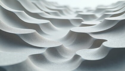 Abstract Soft Waves With Glittering Texture Under Bright Sunlight Creating Rippling Shadows And Highlights In A Clean Background