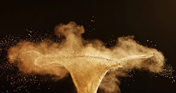 Sand explosion in slow motion.