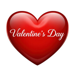 Valentine's day heart icon isolated on transparent background