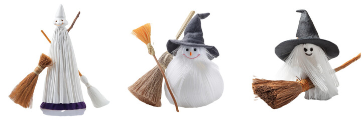 Three Witches on Broomsticks