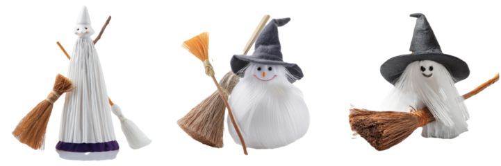 Three Witches on Broomsticks