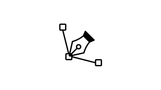 Pen tool animated icon line art animation digital graphic design vector pen tool drawing software