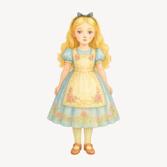 Naklejka premium Vintage illustration of a girl