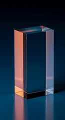 Unfinished rectangular block of optical material, destined to be shaped and polished into a precision light-refracting prism component, crystal, crafting, abstract