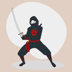 Fighting Ninja Vector Image  
