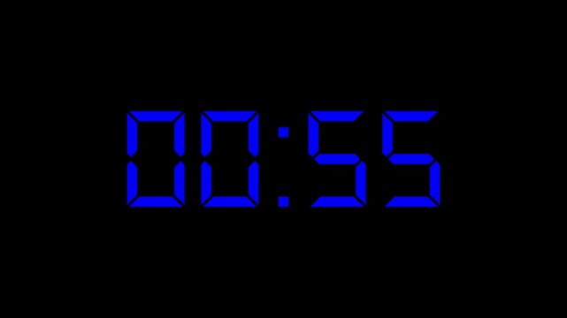 digital clock 1 minute timer countdown. Countdown timer animation