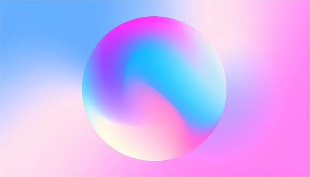 Abstract 3D sphere with pastel gradient colors. Ethereal aura, energy, and blurred mesh background design.