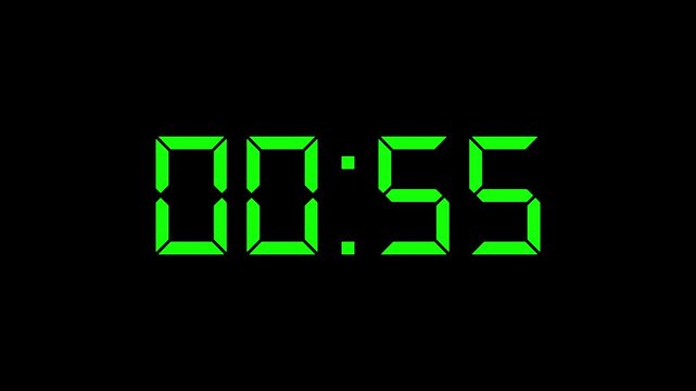 digital clock 1 minute timer countdown. Countdown timer animation