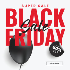 Black Friday Sale Special Offer Discount Banner Promotion Template.