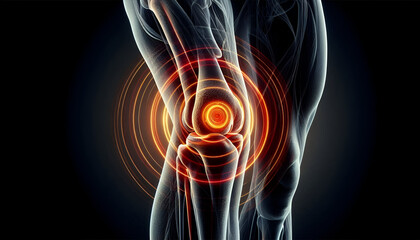 3D anatomy illustration of knee pain