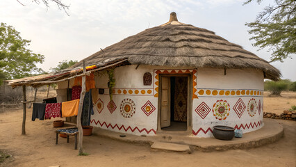 Hut house in Indian village