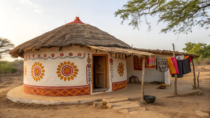 Hut house in Indian village