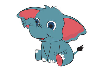 Cartoon Elephant Vector Image  
