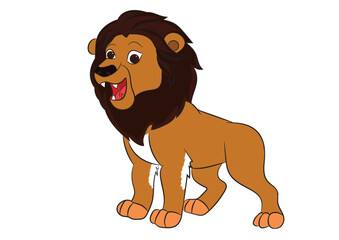 Cartoon Lion Vector Image  
