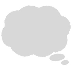 手描き風の雲型の吹き出し（線なし）