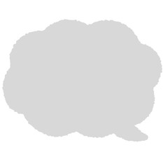 手描き風の雲型の吹き出し（線なし）