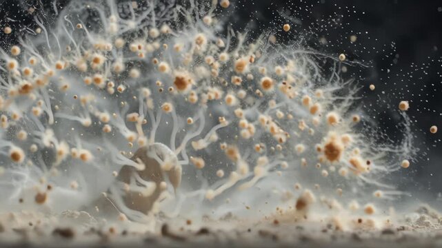 Dandelion seed burst, nature's delicate explosion