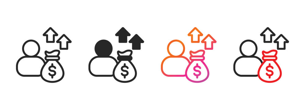 investor icon collection with multiple styles