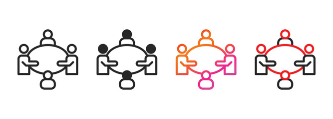 Obraz premium meeting icon collection with multiple styles