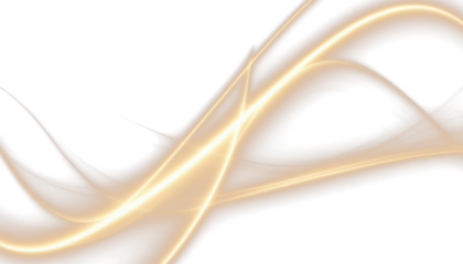 Abstract glowing yellow stripes light lines overlay PNG