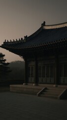 Fototapeta premium Serene traditional architecture at dusk mobile wallpaper