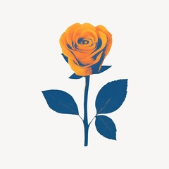 Fototapeta premium Vibrant orange rose illustration