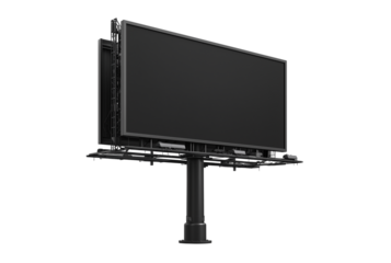 Empty billboard isolated on transparent background