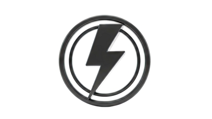 Black Lightning Bolt Emblem
