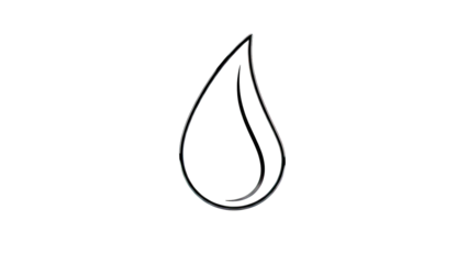 Black Outline of a Water Drop
