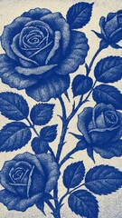 Fototapeta premium Elegant blue roses mobile wallpaper